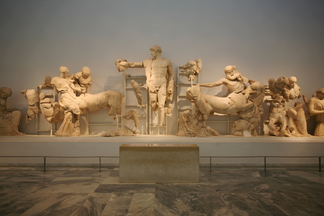 Ancient Olympia Museum - West pediment from the temple of Zeus